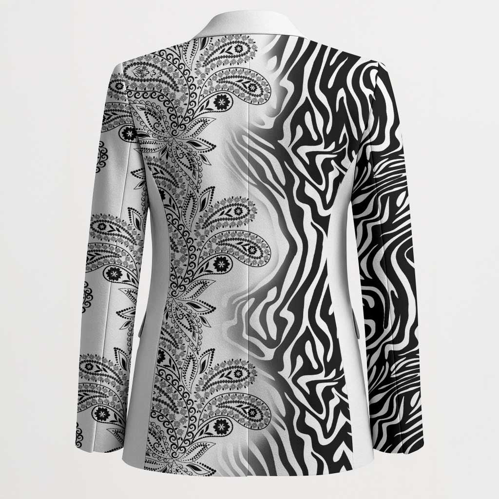 Africa Zebra Mix Paisley Tribal Pattern Blazer