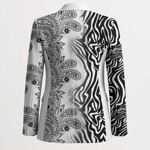 Africa Zebra Mix Paisley Tribal Pattern Blazer
