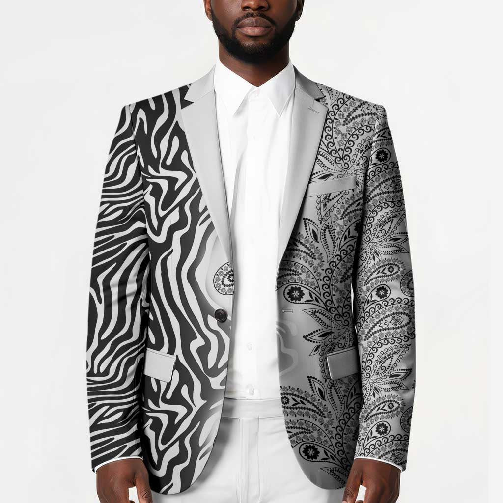 Africa Zebra Mix Paisley Tribal Pattern Blazer