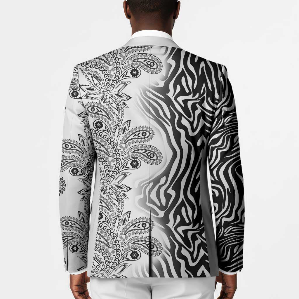 Africa Zebra Mix Paisley Tribal Pattern Blazer