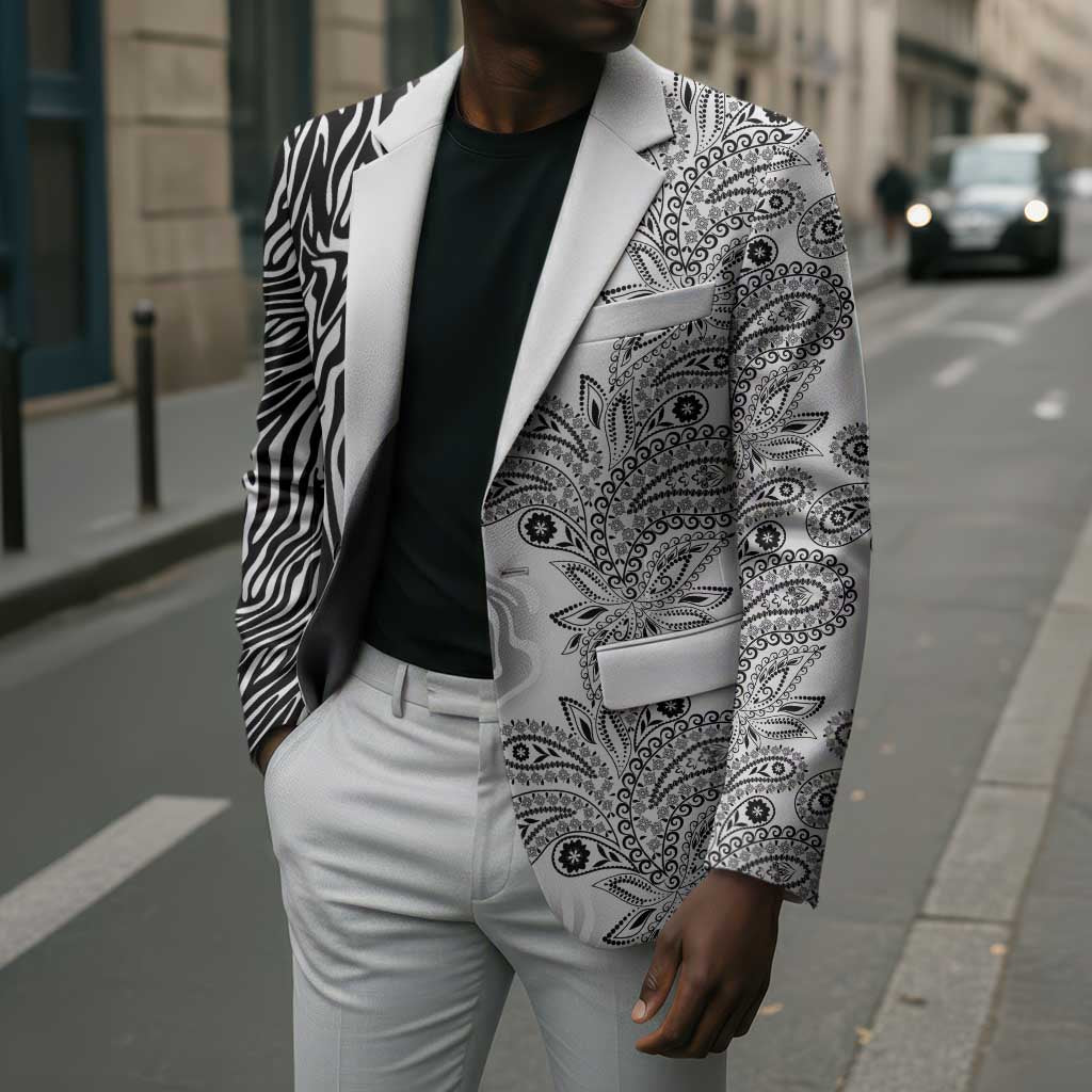 Africa Zebra Mix Paisley Tribal Pattern Blazer