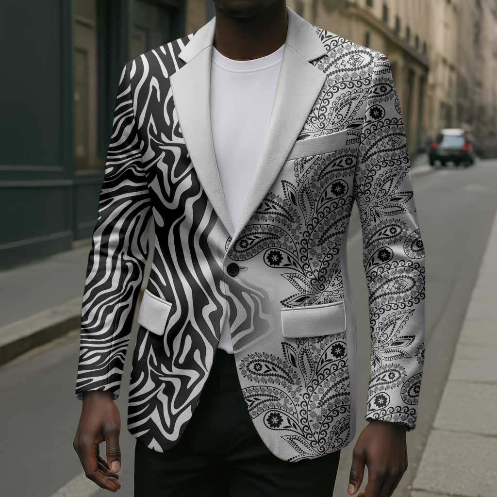 Africa Zebra Mix Paisley Tribal Pattern Blazer