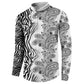 Africa Zebra Mix Paisley Tribal Pattern Button Sweatshirt
