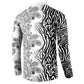 Africa Zebra Mix Paisley Tribal Pattern Button Sweatshirt
