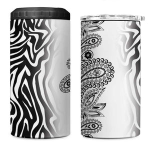 Afro Zebra Mix Paisley Tribal Pattern 4 in 1 Can Cooler Tumbler