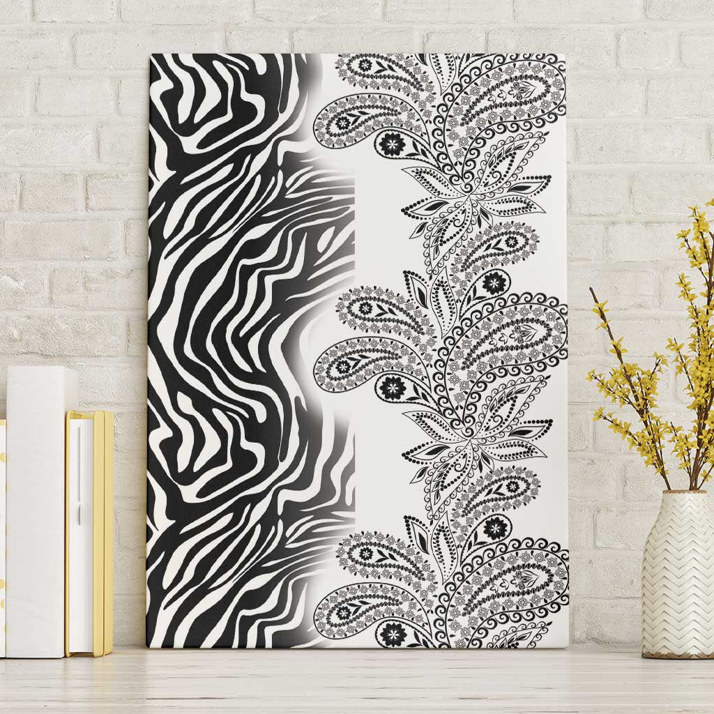 Afro Zebra Mix Paisley Tribal Pattern Canvas Wall Art