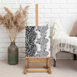 Afro Zebra Mix Paisley Tribal Pattern Canvas Wall Art