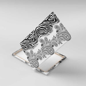 Afro Zebra Mix Paisley Tribal Pattern Canvas Wall Art