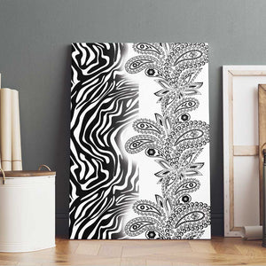 Afro Zebra Mix Paisley Tribal Pattern Canvas Wall Art