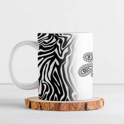 Africa Zebra Mix Paisley Tribal Pattern Ceramic Mug