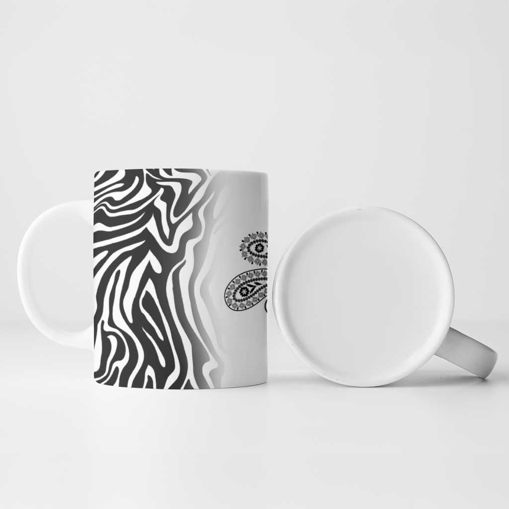 Africa Zebra Mix Paisley Tribal Pattern Ceramic Mug