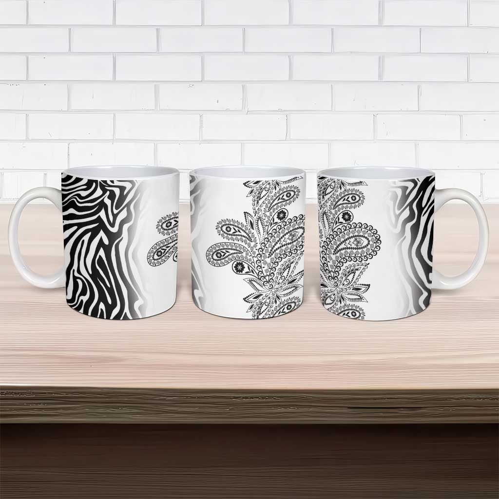 Africa Zebra Mix Paisley Tribal Pattern Ceramic Mug