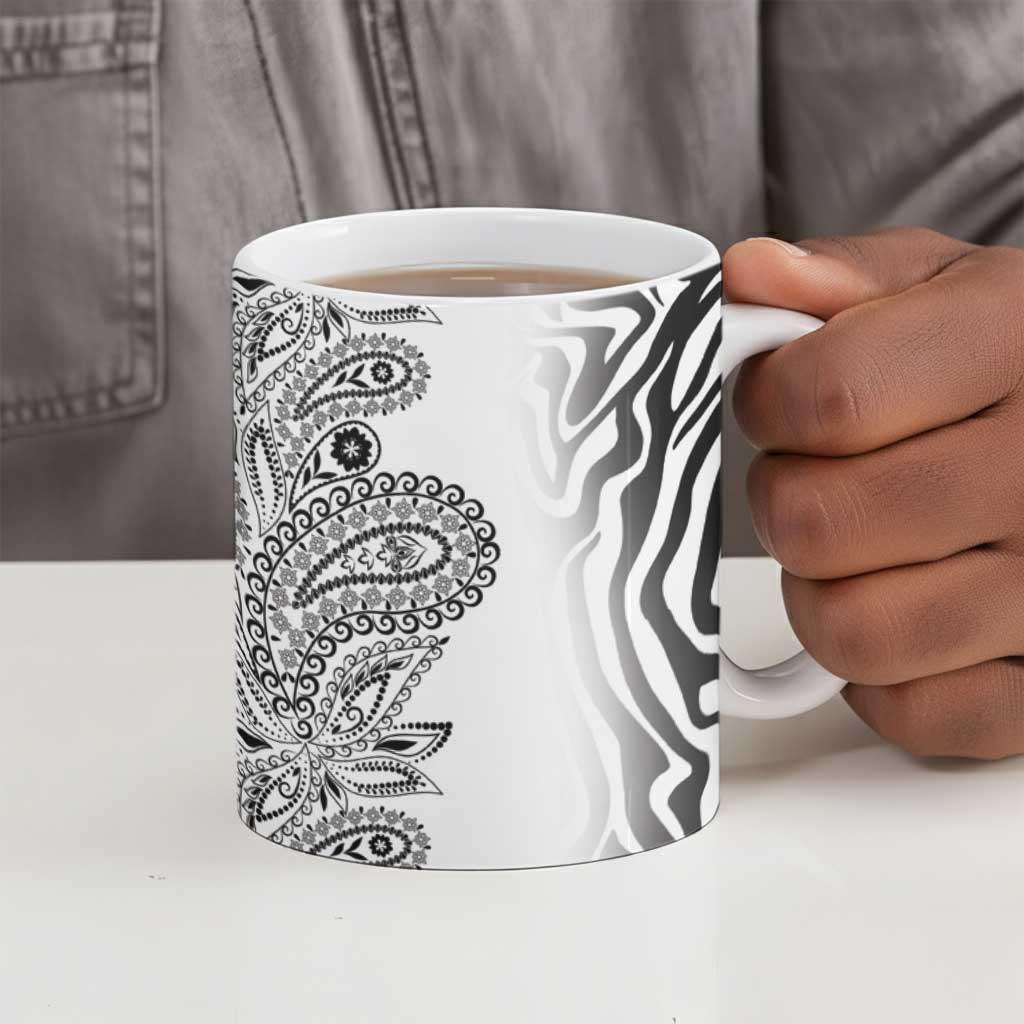 Africa Zebra Mix Paisley Tribal Pattern Ceramic Mug