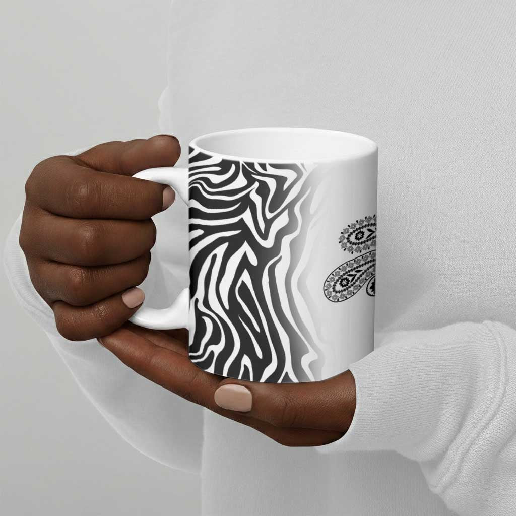 Africa Zebra Mix Paisley Tribal Pattern Ceramic Mug