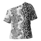 Africa Zebra Mix Paisley Tribal Pattern Cross Shoulder Shirt