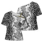 Africa Zebra Mix Paisley Tribal Pattern Cross Shoulder Shirt