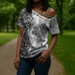 Africa Zebra Mix Paisley Tribal Pattern Cross Shoulder Shirt