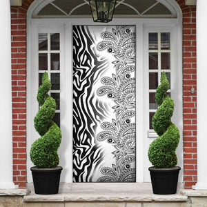Africa Zebra Mix Paisley Tribal Pattern Door Cover