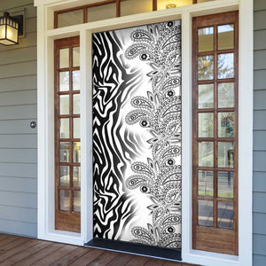 Africa Zebra Mix Paisley Tribal Pattern Door Cover