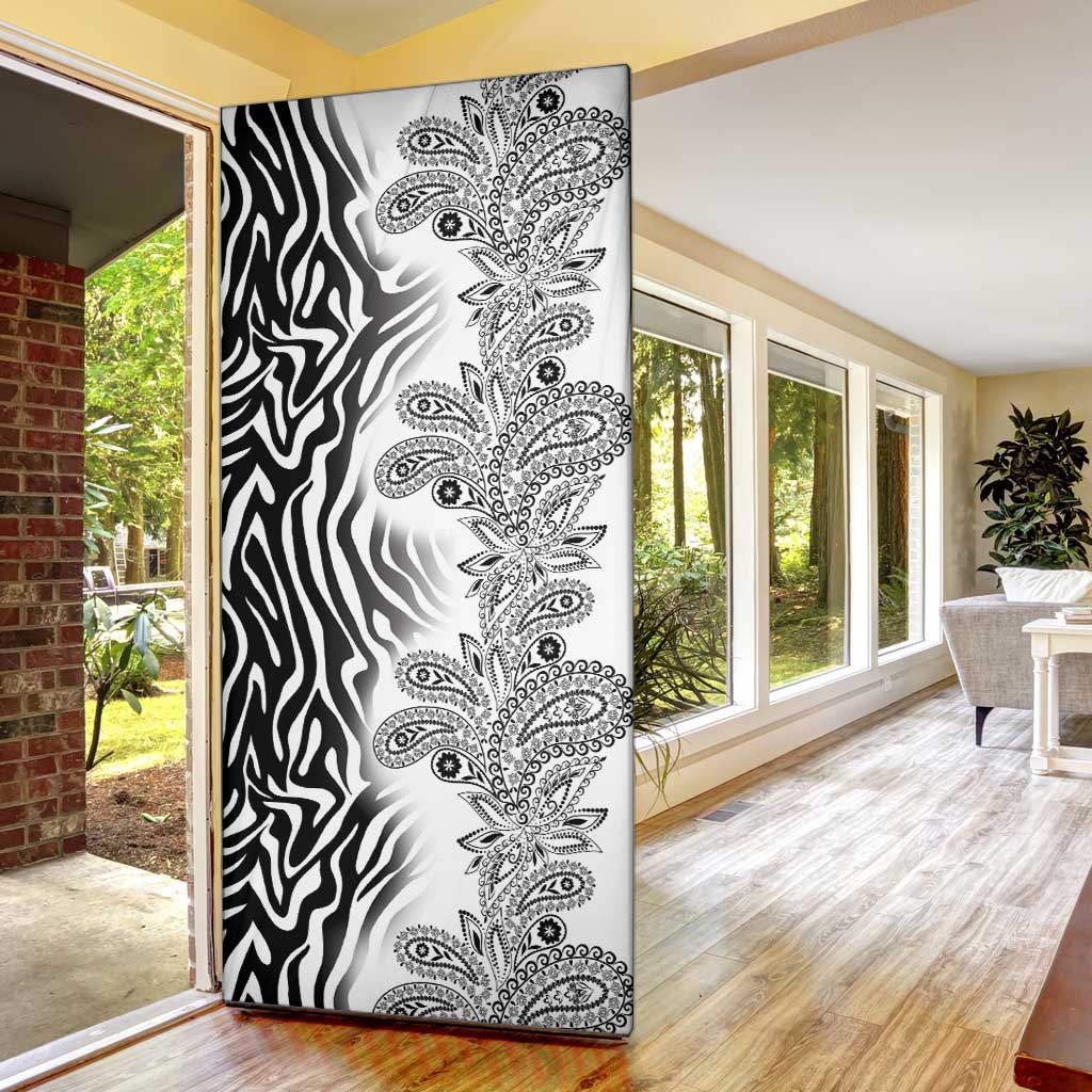Africa Zebra Mix Paisley Tribal Pattern Door Cover