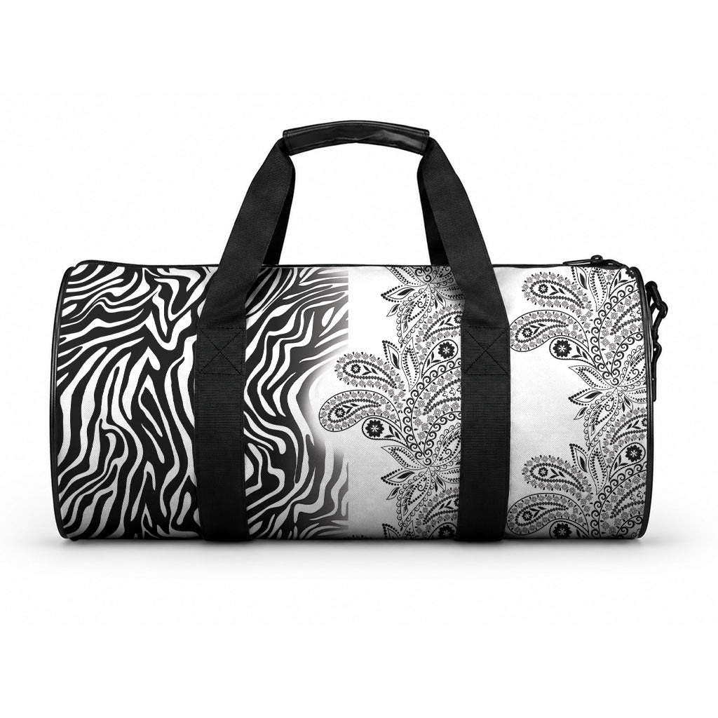 Africa Zebra Mix Paisley Tribal Pattern Duffle Bag