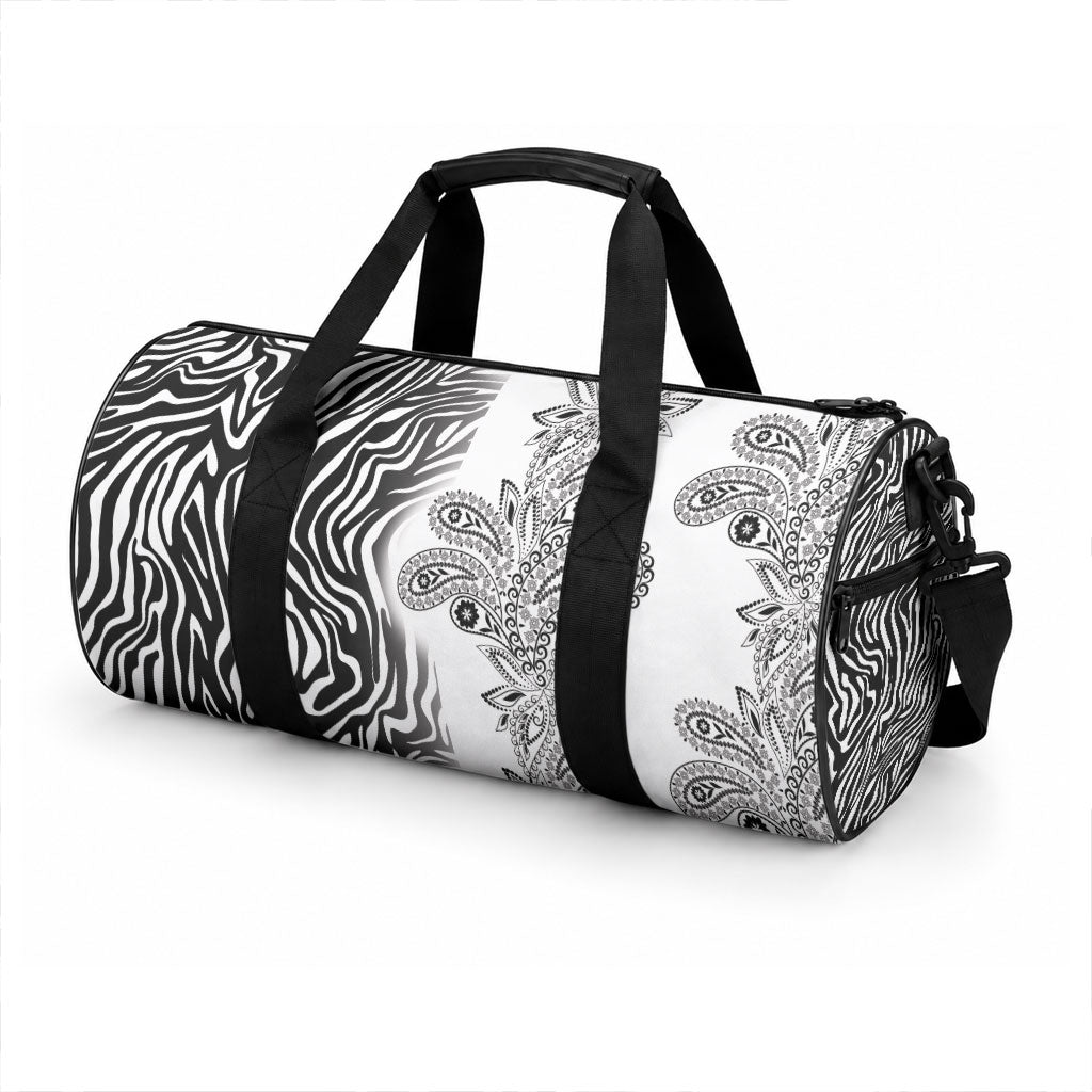 Africa Zebra Mix Paisley Tribal Pattern Duffle Bag