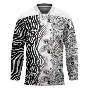 Africa Zebra Mix Paisley Tribal Pattern Hockey Jersey
