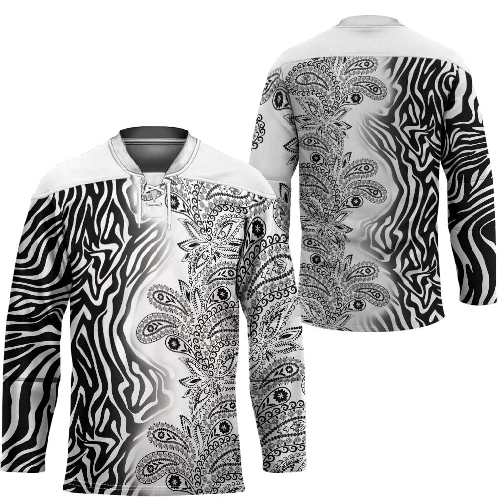 Africa Zebra Mix Paisley Tribal Pattern Hockey Jersey