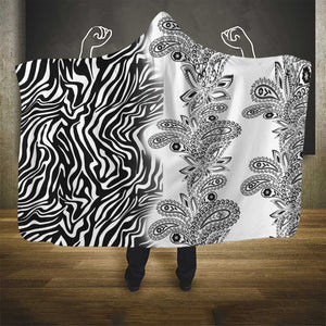 Afro Zebra Mix Paisley Tribal Pattern Hooded Blanket