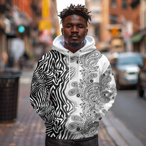 Afro Zebra Mix Paisley Tribal Pattern Hoodie