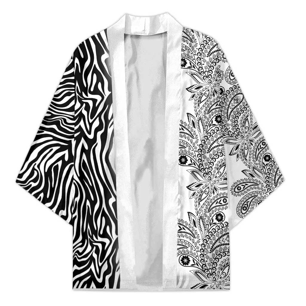Africa Zebra Mix Paisley Tribal Pattern Kimono