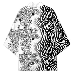 Africa Zebra Mix Paisley Tribal Pattern Kimono