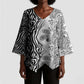Africa Zebra Mix Paisley Tribal Pattern Kimono Sleeve Blouse