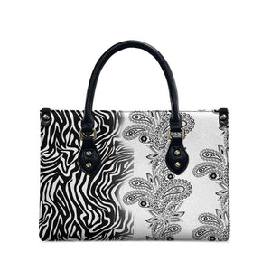 Africa Zebra Mix Paisley Tribal Pattern Leather Bag
