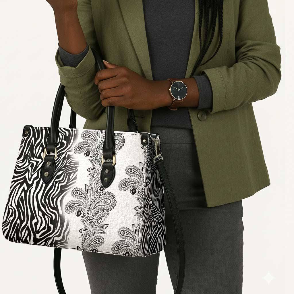 Africa Zebra Mix Paisley Tribal Pattern Leather Bag