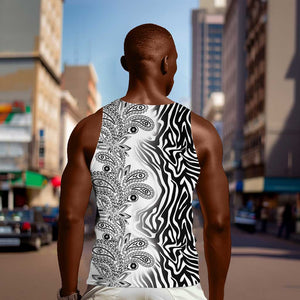 Afro Zebra Mix Paisley Tribal Pattern Men Tank Top