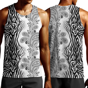 Afro Zebra Mix Paisley Tribal Pattern Men Tank Top