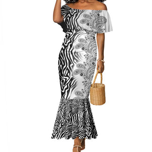 Afro Zebra Mix Paisley Tribal Pattern Mermaid Dress