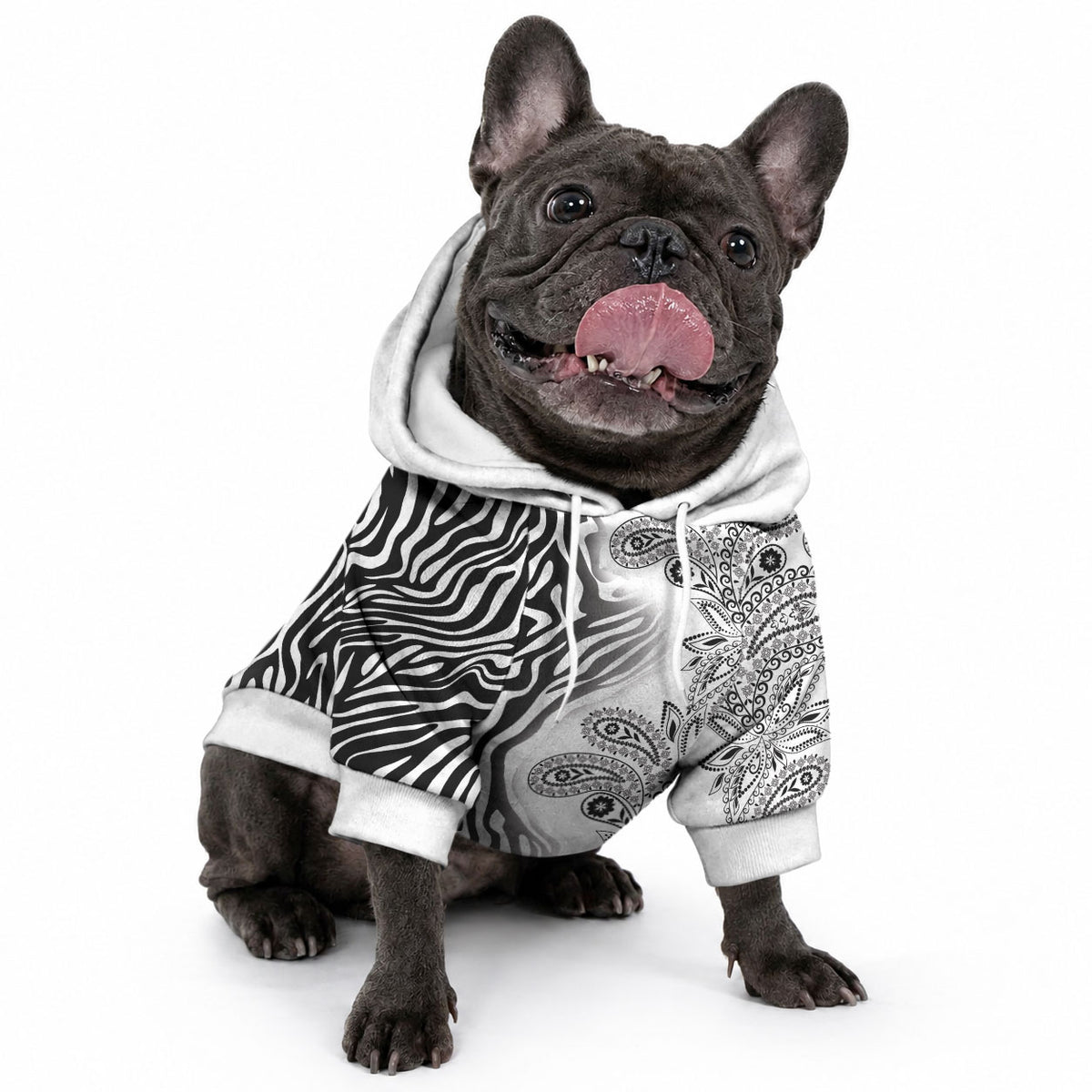 Africa Zebra Mix Paisley Tribal Pattern Pet Hoodie