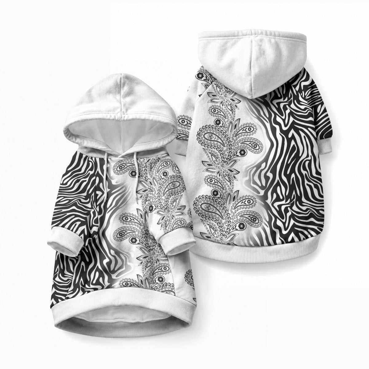 Africa Zebra Mix Paisley Tribal Pattern Pet Hoodie