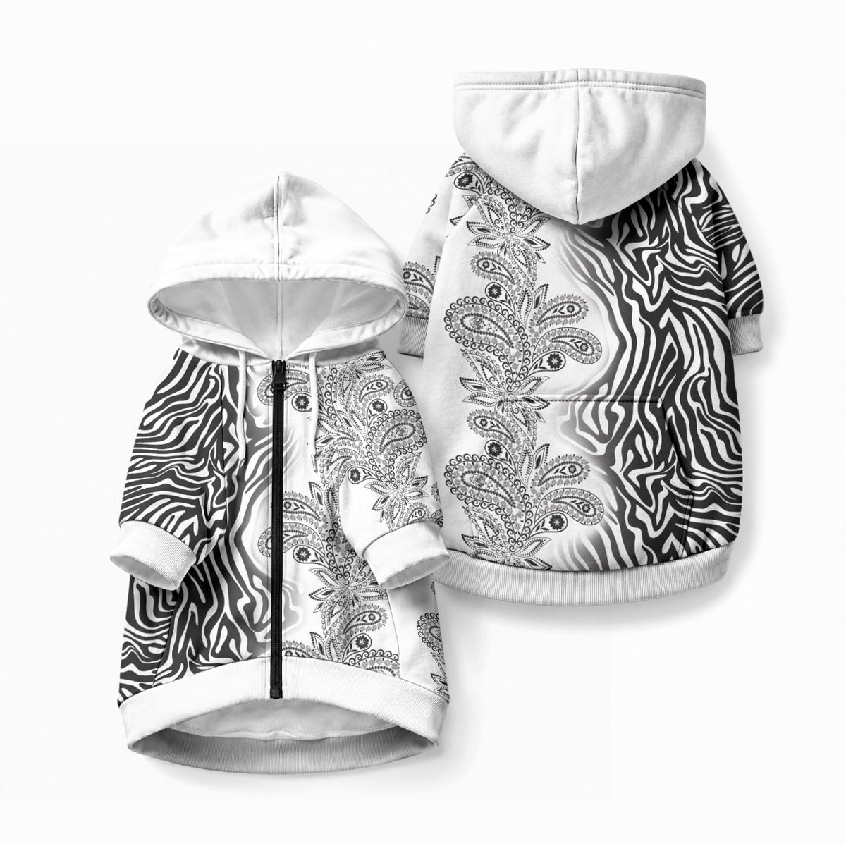 Africa Zebra Mix Paisley Tribal Pattern Pet Hoodie