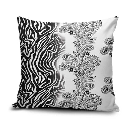 Africa Zebra Mix Paisley Tribal Pattern Pillow Cover