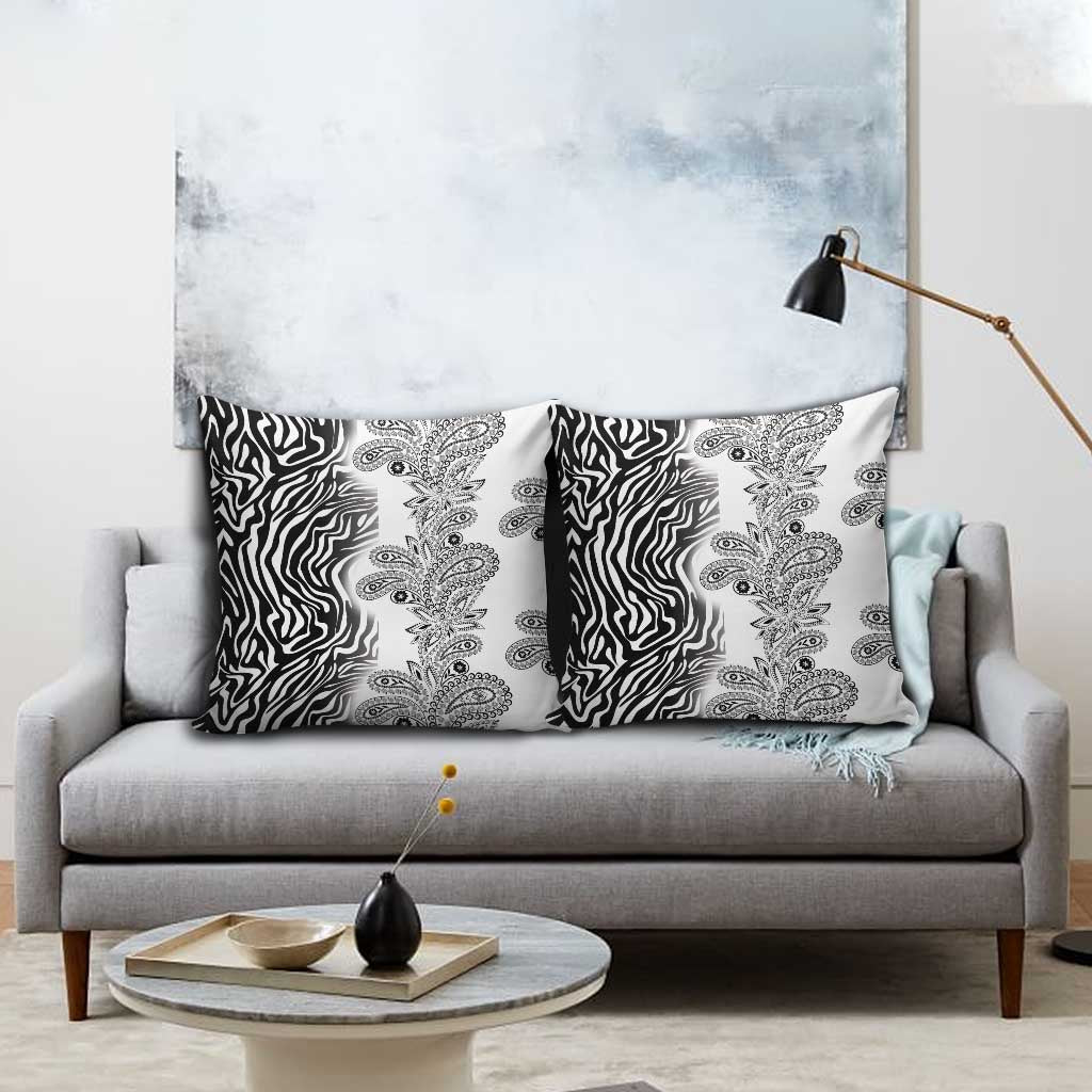 Africa Zebra Mix Paisley Tribal Pattern Pillow Cover