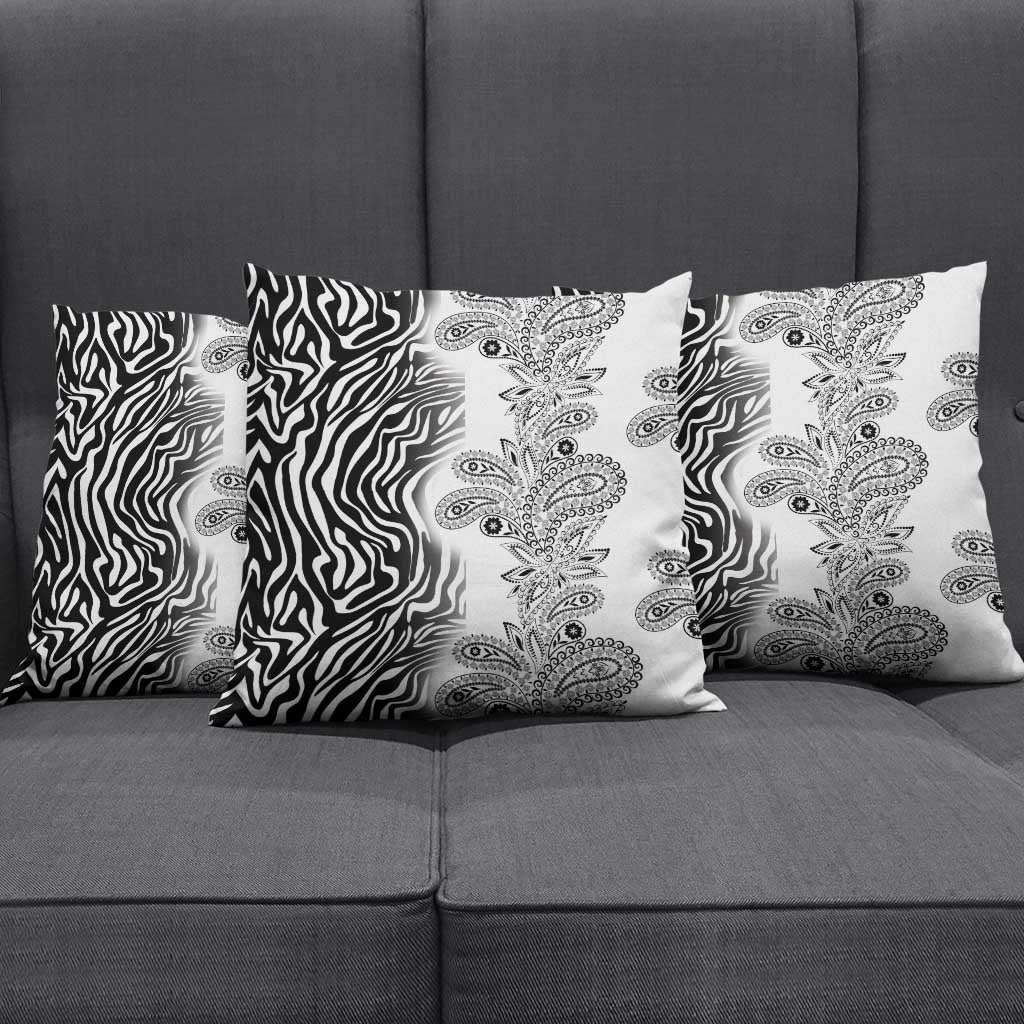 Africa Zebra Mix Paisley Tribal Pattern Pillow Cover