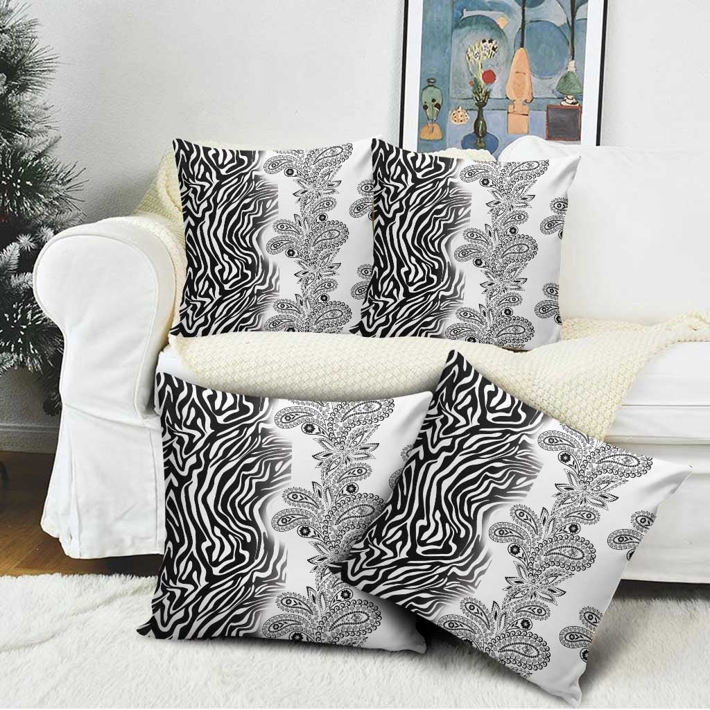 Africa Zebra Mix Paisley Tribal Pattern Pillow Cover