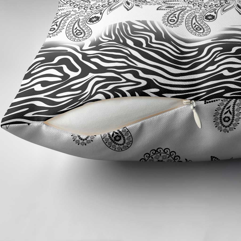 Africa Zebra Mix Paisley Tribal Pattern Pillow Cover