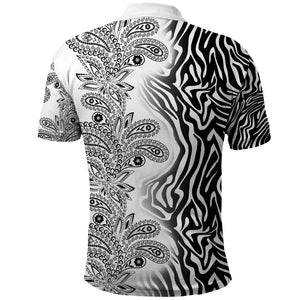 Afro Zebra Mix Paisley Tribal Pattern Polo Shirt