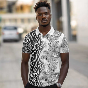 Afro Zebra Mix Paisley Tribal Pattern Polo Shirt