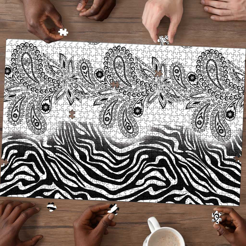 Africa Zebra Mix Paisley Tribal Pattern Puzzle