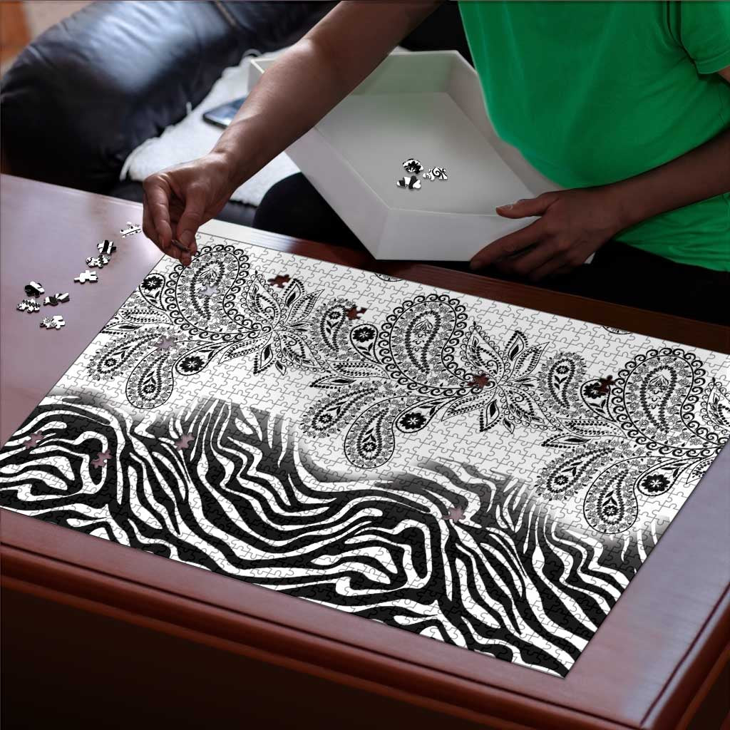Africa Zebra Mix Paisley Tribal Pattern Puzzle